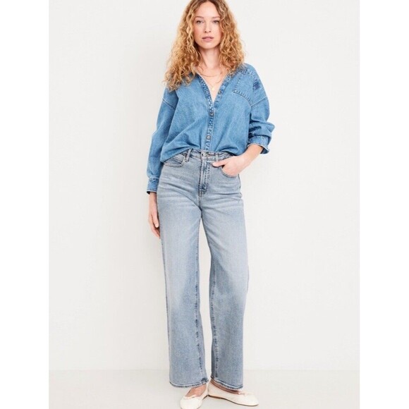 Old Navy Ultra High Rise Sky Hi Wide Leg Jeans Lois Women’s 14 - Picture 10 of 15
